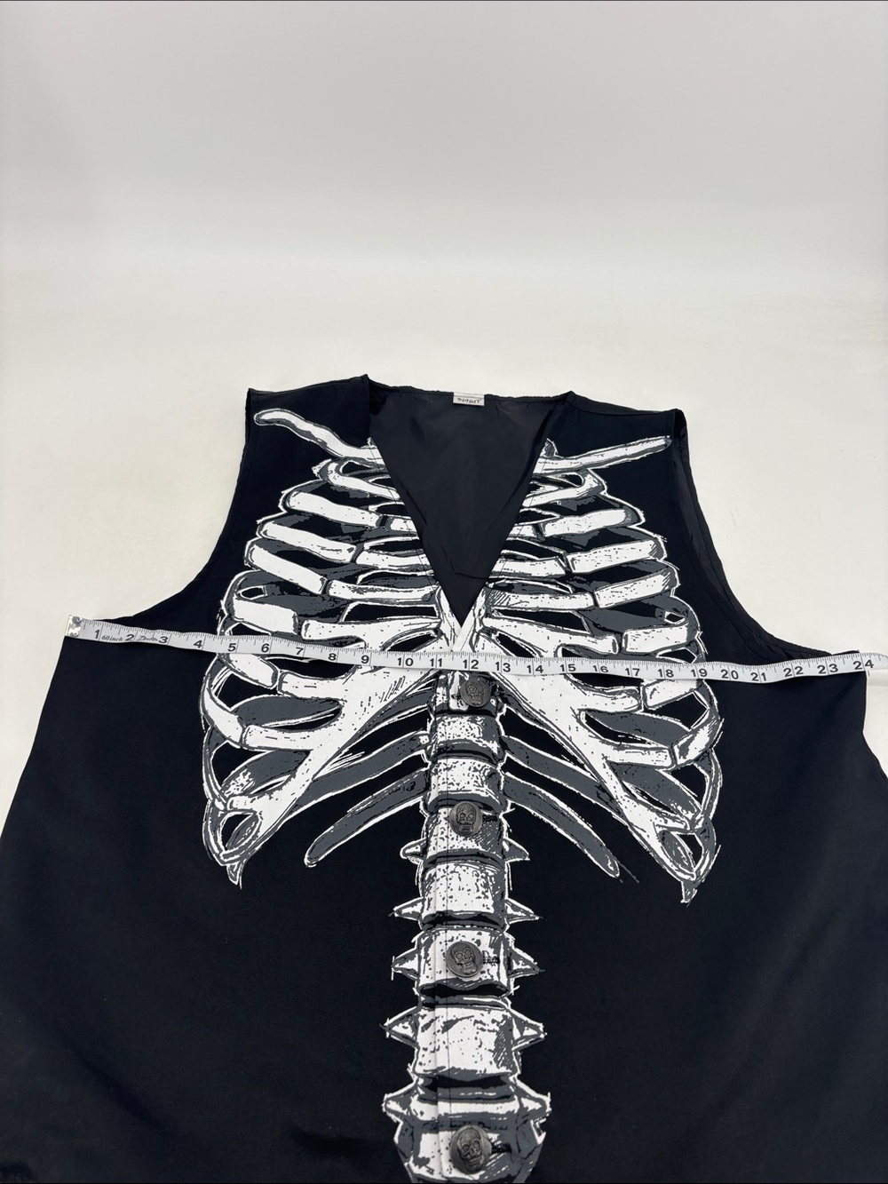 Spirit Halloween Goth Witchcore Skeleton Skull Print Embellished Vest Unisex - Picture 8 of 10